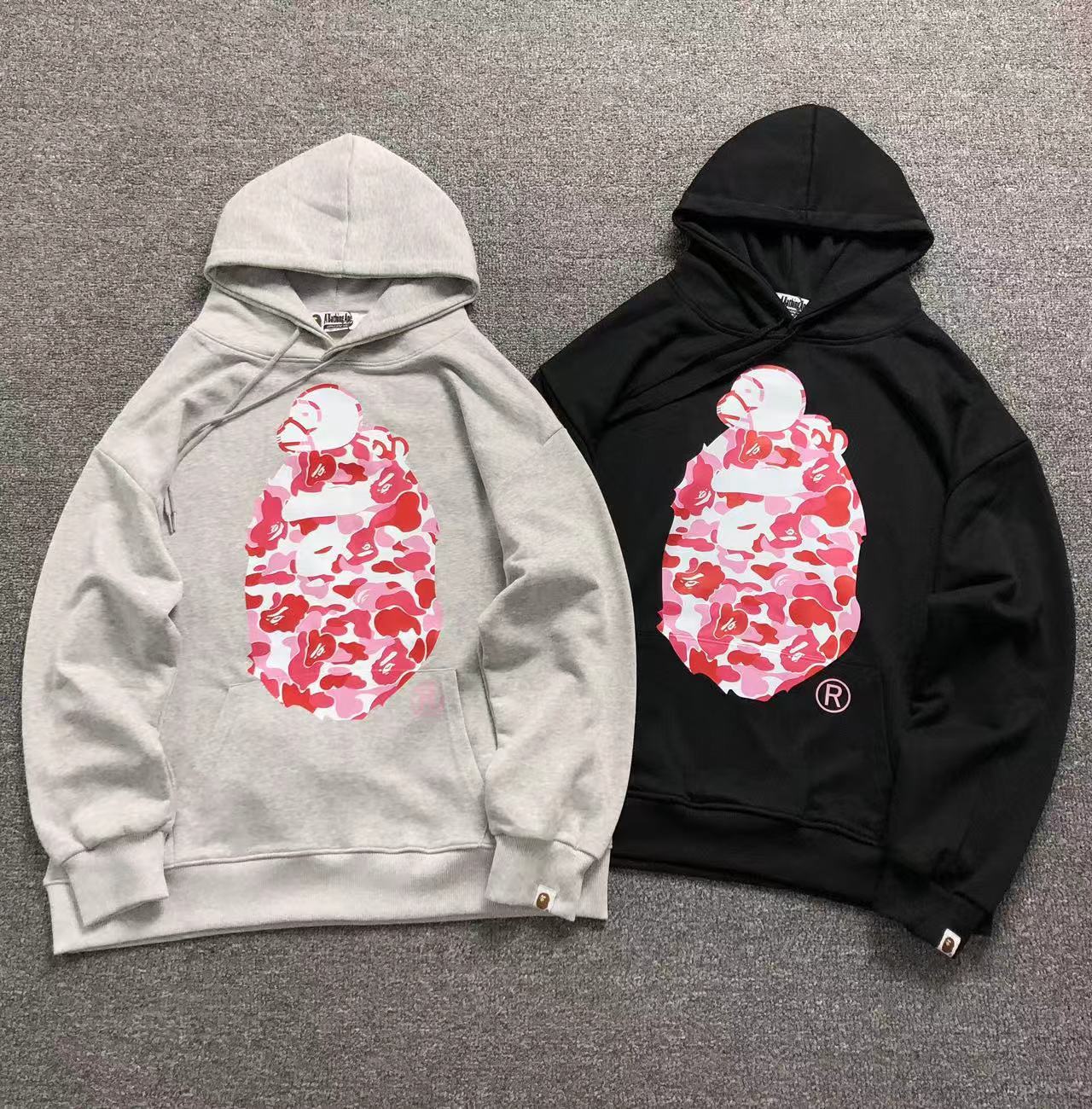 MOLETOM CANGURU Bape Milo Camo Pink — frente
