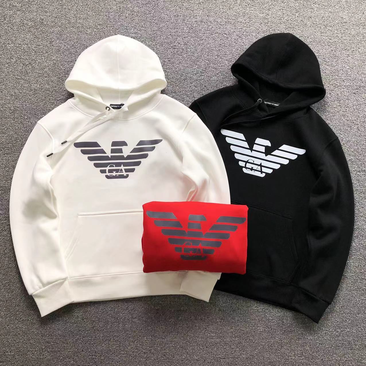 MOLETOM CANGURU Armani Eagle Logo — frente