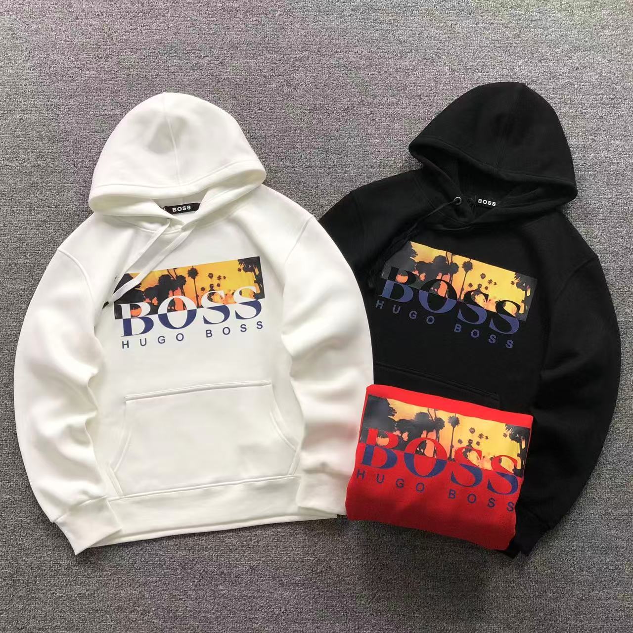 MOLETOM CANGURU Boss Sunset Palms — frente