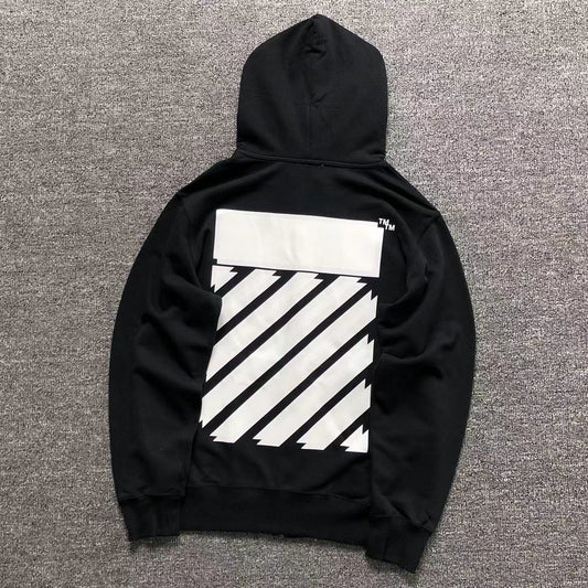 MOLETOM CANGURU Off White Diagonal Stripes — costa