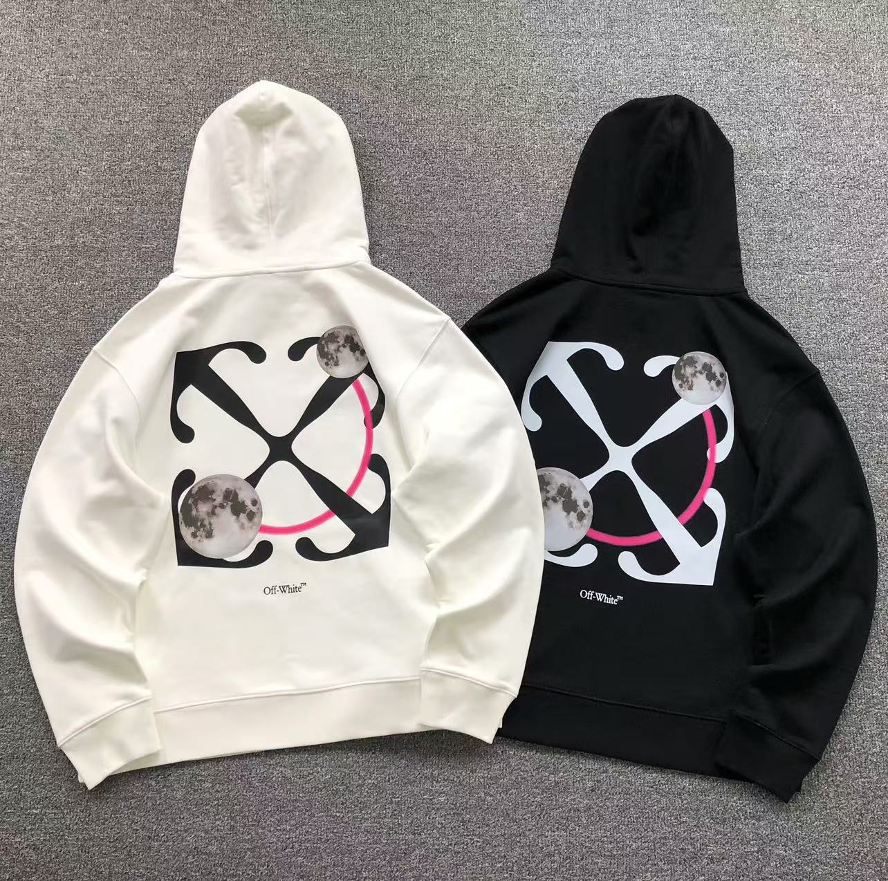MOLETOM CANGURU Off White Moon Arrows — costa