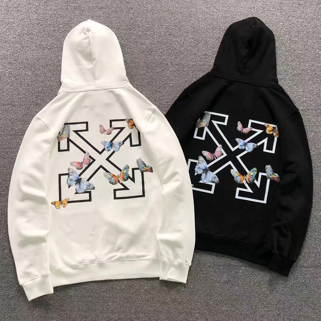MOLETOM CANGURU Off White Butterfly Arrows — costa