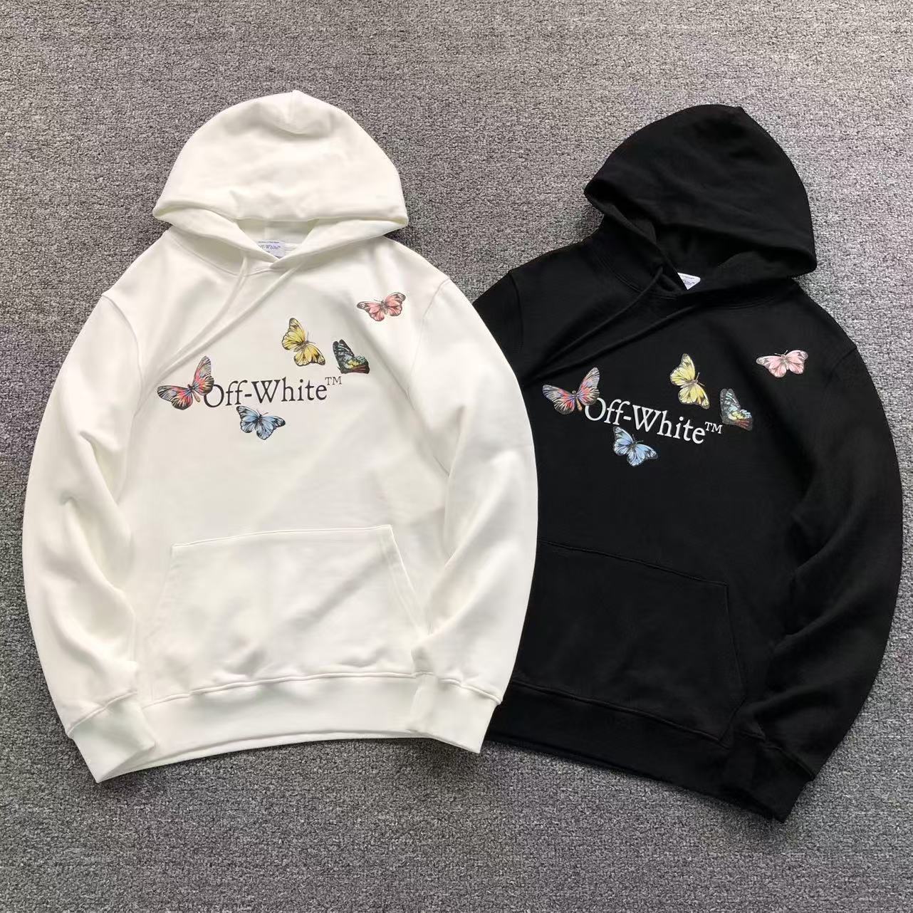 MOLETOM CANGURU Off White Butterfly Logo — frente