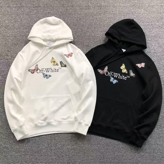 MOLETOM CANGURU Off White Butterfly Logo — frente