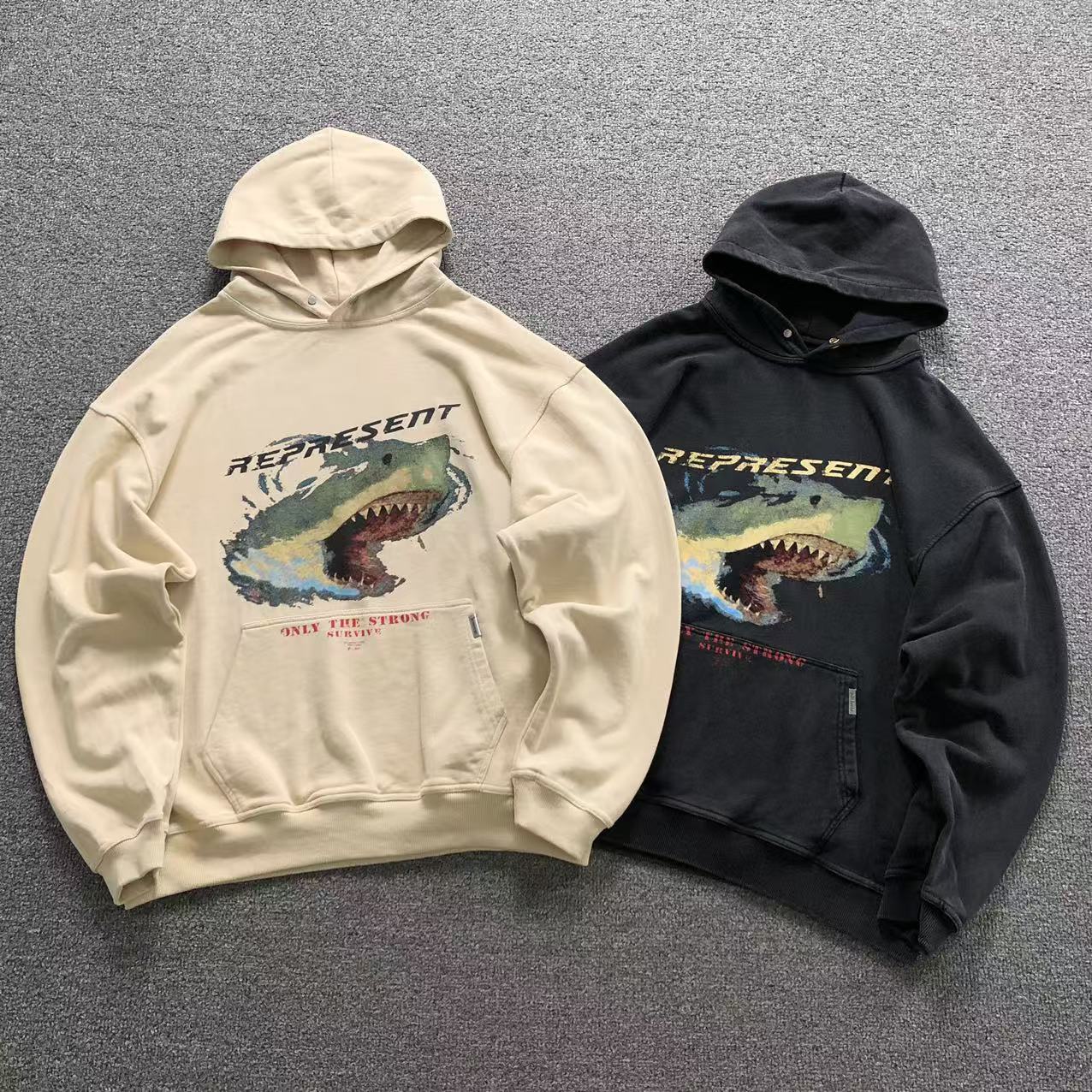 MOLETOM CANGURU Represent Shark Survive — frente