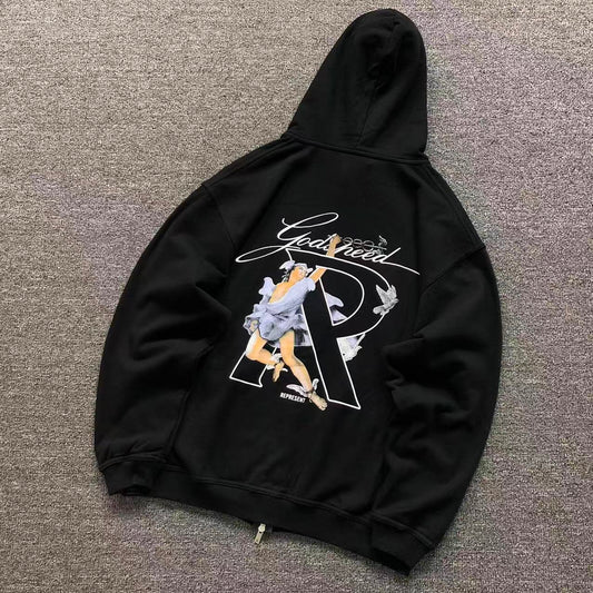 MOLETOM CANGURU Represent Godspeed Angel — costa