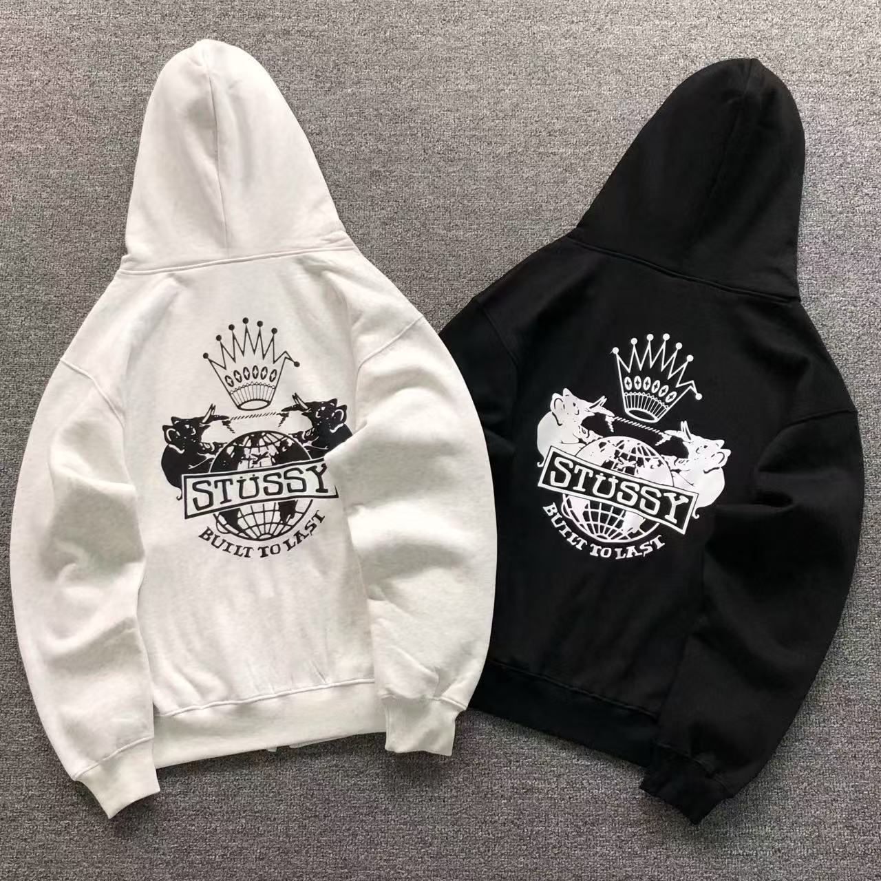 MOLETOM CANGURU Stussy Crown Rats Globe — costa