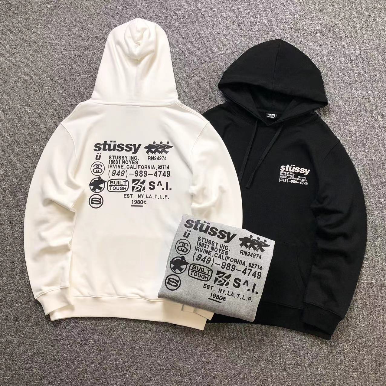 MOLETOM CANGURU Stussy Built Tough Label — frente