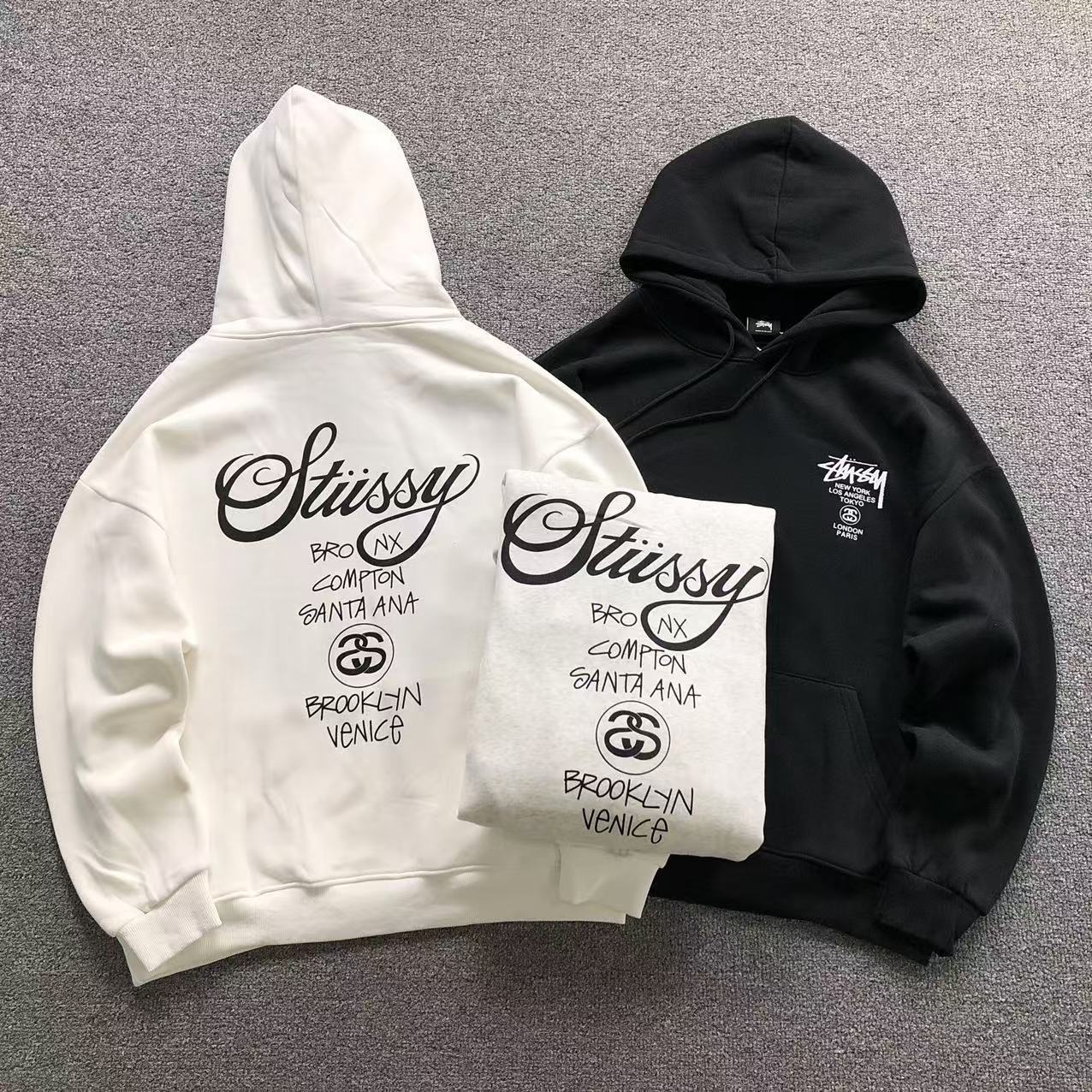 MOLETOM CANGURU Stussy Cities Script Prime — costa