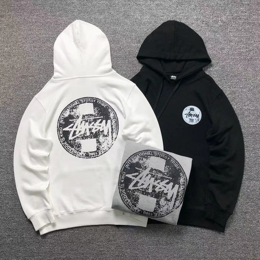 MOLETOM CANGURU Stussy Tribe World Circle — frente