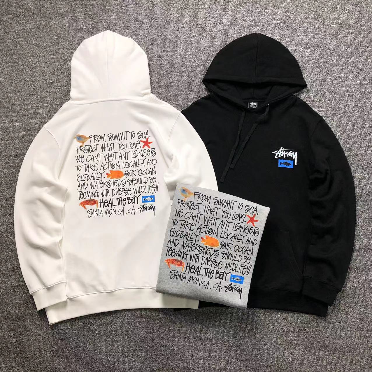 MOLETOM CANGURU Stussy Heal The Bay — frente