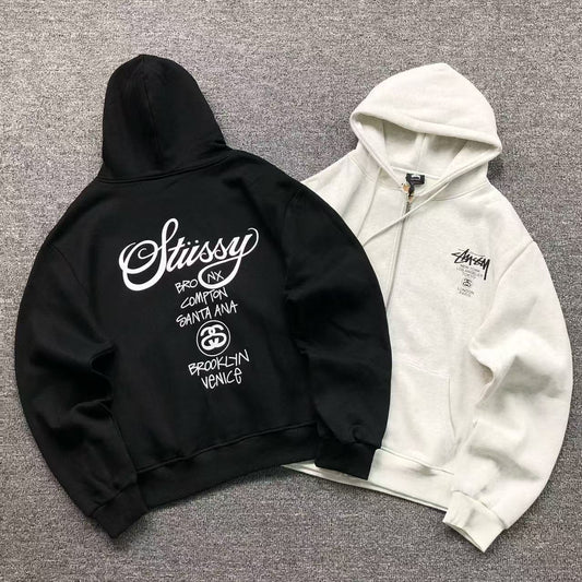 MOLETOM CANGURU Stussy World Tour Cities Core — frente