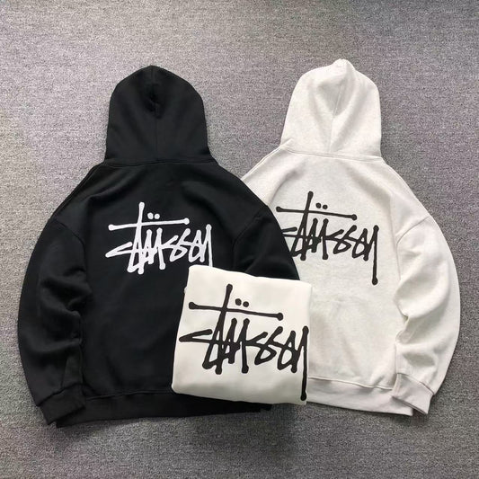 MOLETOM CANGURU Stussy Basic Script Prime — costa