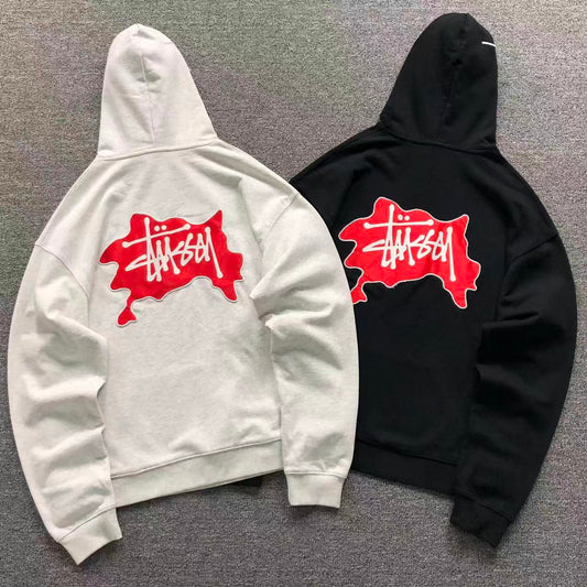 MOLETOM CANGURU Stussy Splash Tag — costa