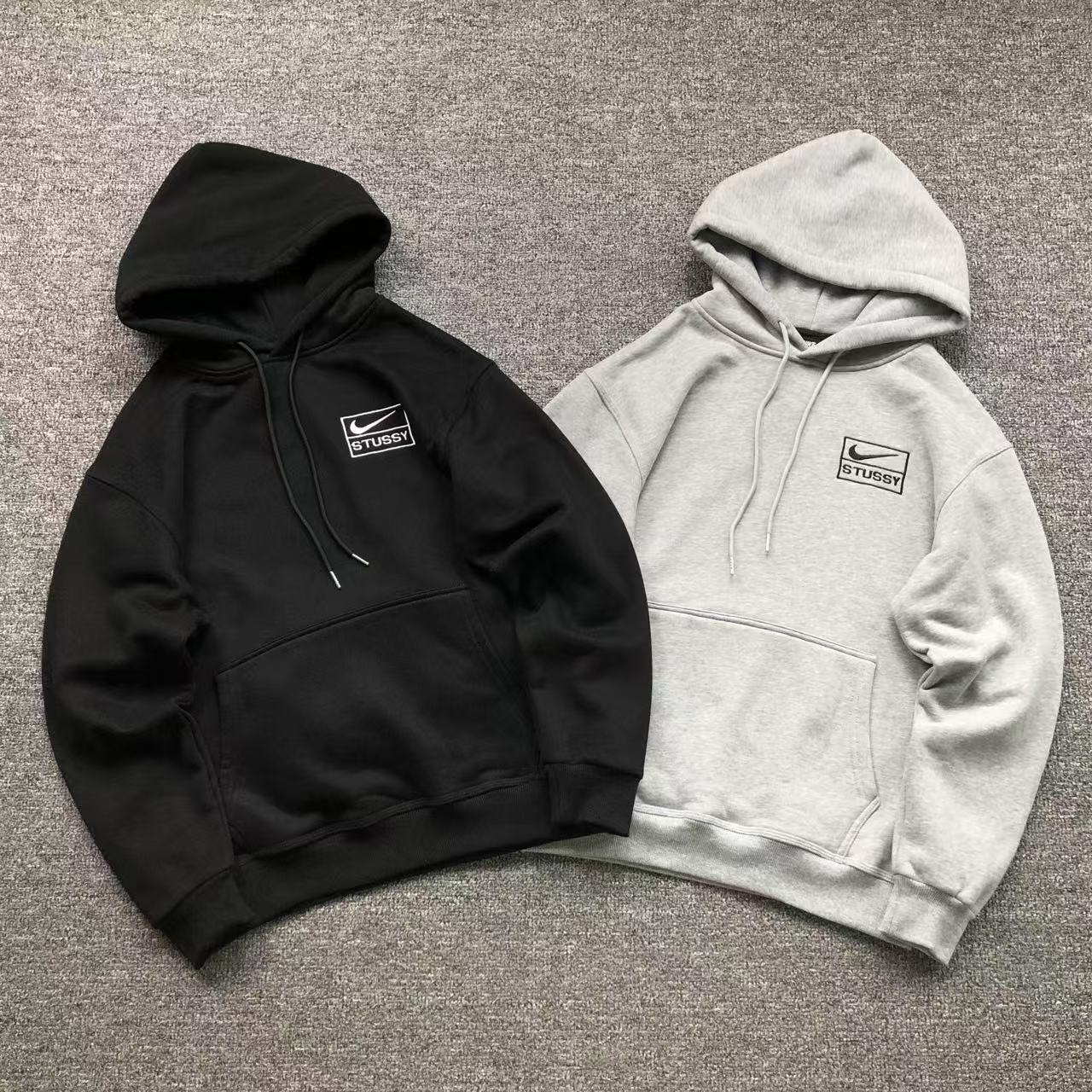 MOLETOM CANGURU Stussy Swoosh Box Logo — frente
