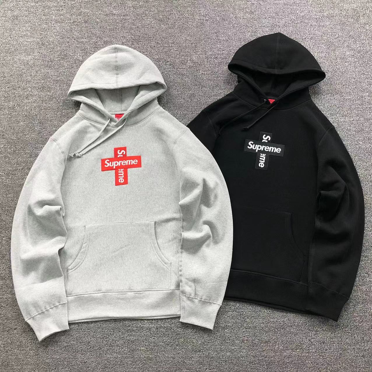 MOLETOM CANGURU Supreme Cross Box Logo — frente