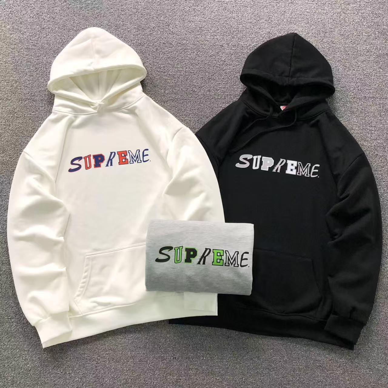 MOLETOM CANGURU Supreme Box Logo Tricolor — frente