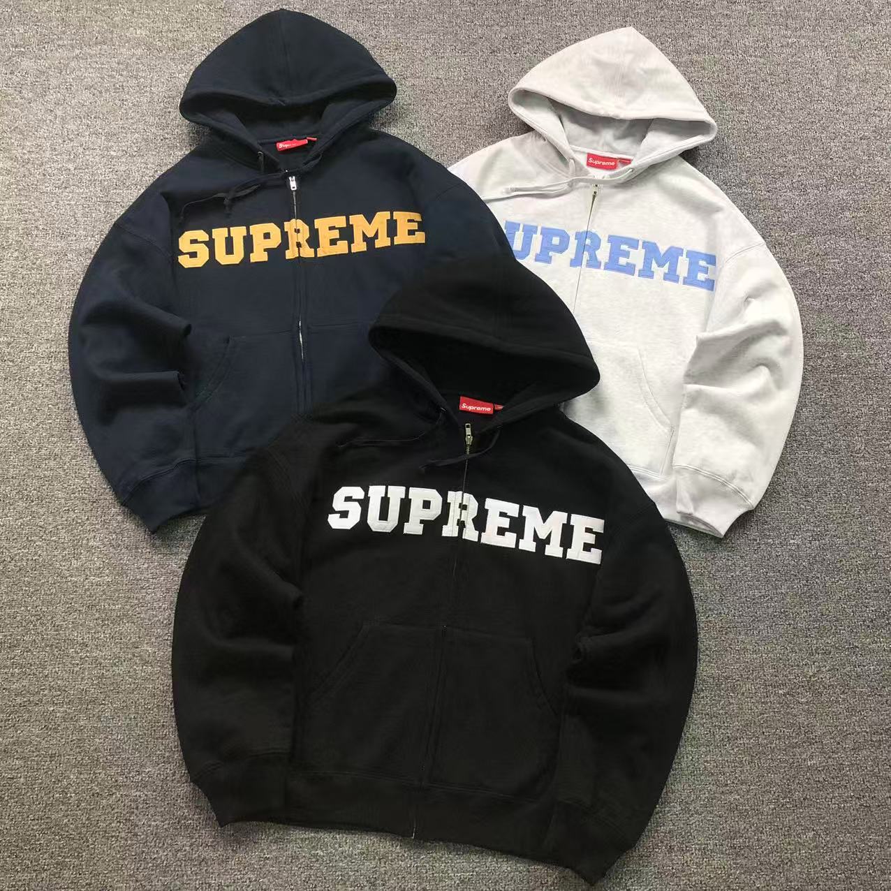 MOLETOM CANGURU Supreme College Box Logo — frente