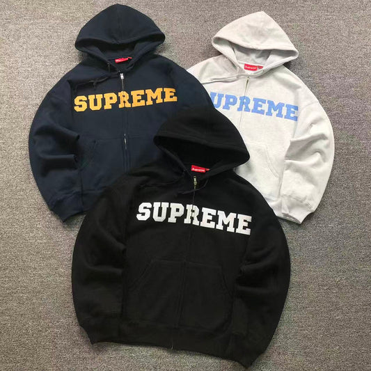 MOLETOM CANGURU Supreme College Box Logo — frente