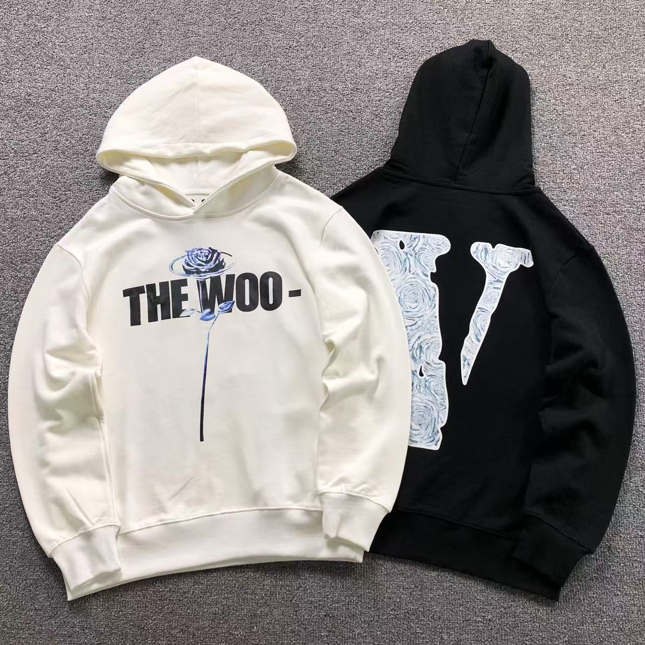 MOLETOM CANGURU Vlone Woo Rose — frente