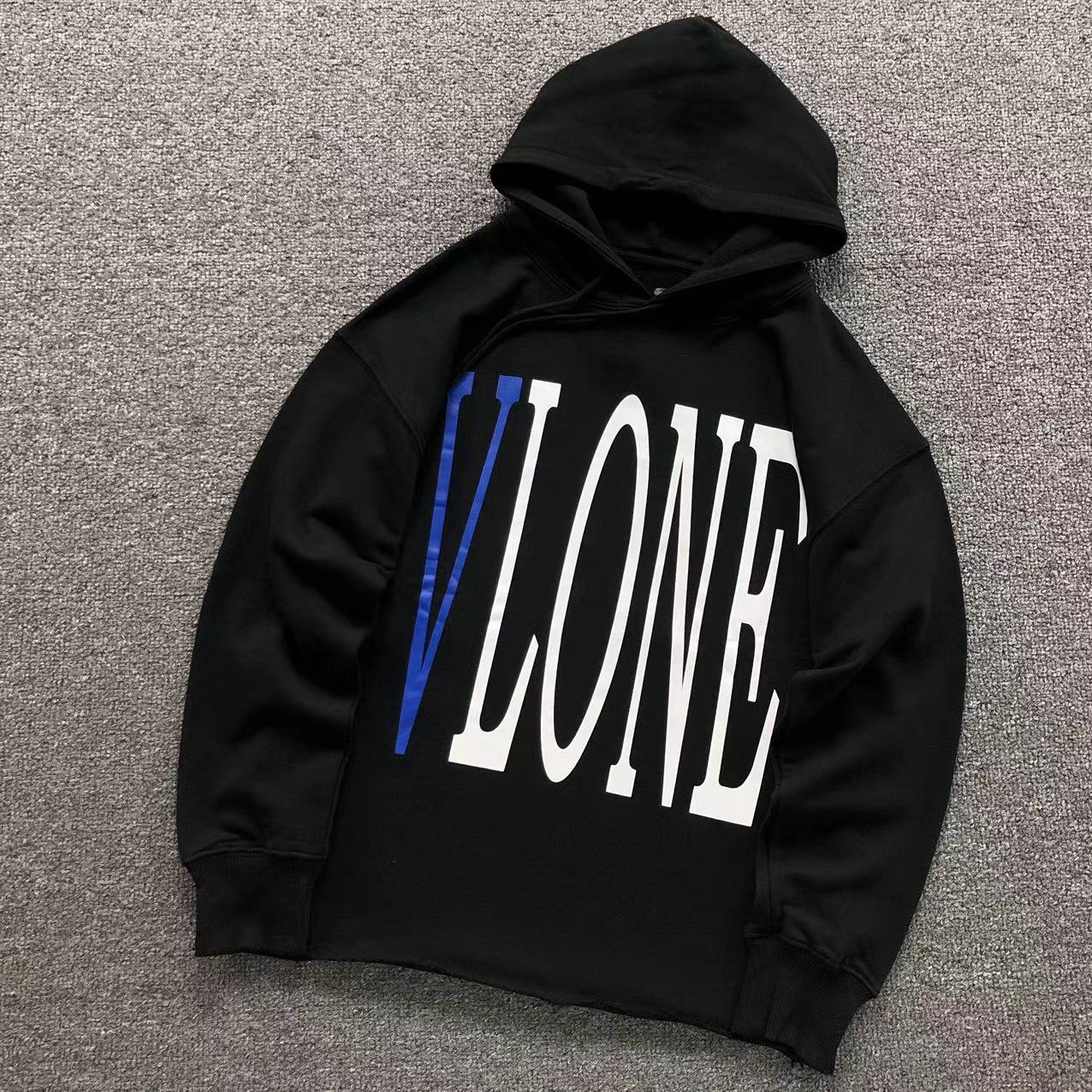MOLETOM CANGURU Vlone Big Logo Blue — frente