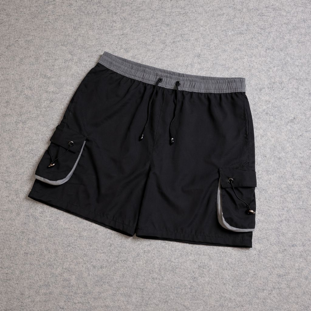 SHORT CARGO FOLLER COM REGULADOR PRETO