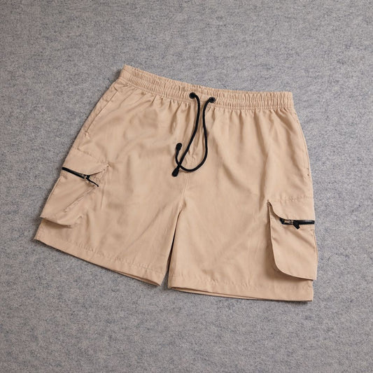 SHORT CARGO BOLSO MOCHILA COM ZÍPER BEGE