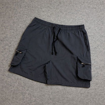 SHORT CARGO BOLSO MOCHILA COM ZÍPER CINZA