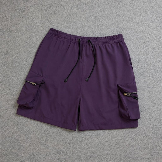 SHORT CARGO BOLSO MOCHILA COM ZÍPER ROXO