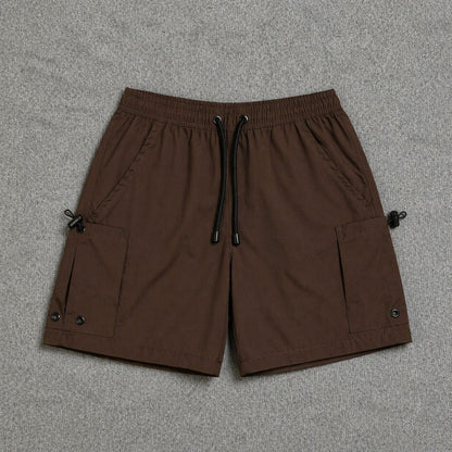 Short Cargo Streetwear Urban com Bolsos Laterais Marrom