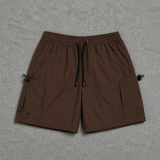 Short Cargo Streetwear Urban com Bolsos Laterais Marrom
