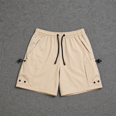 Short Cargo Streetwear Urban com Bolsos Laterais Bege