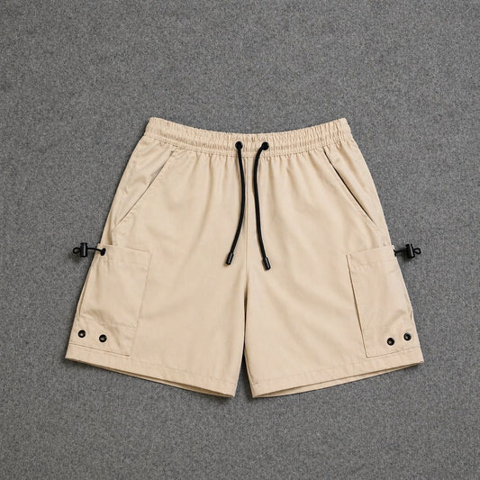 Short Cargo Streetwear Urban com Bolsos Laterais Bege