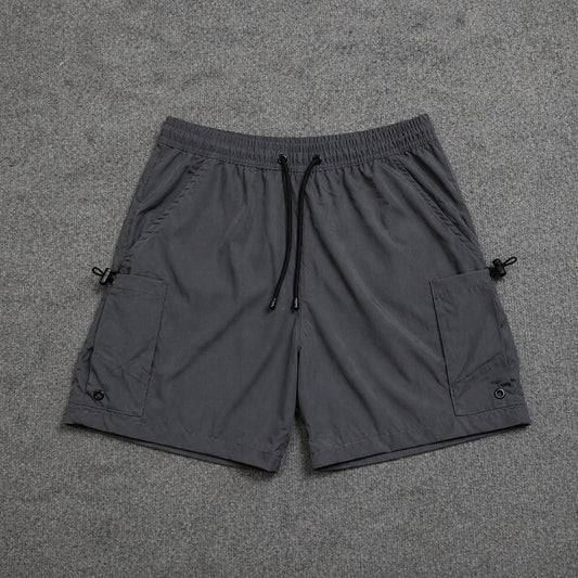 Short Cargo Streetwear Urban com Bolsos Laterais Cinza