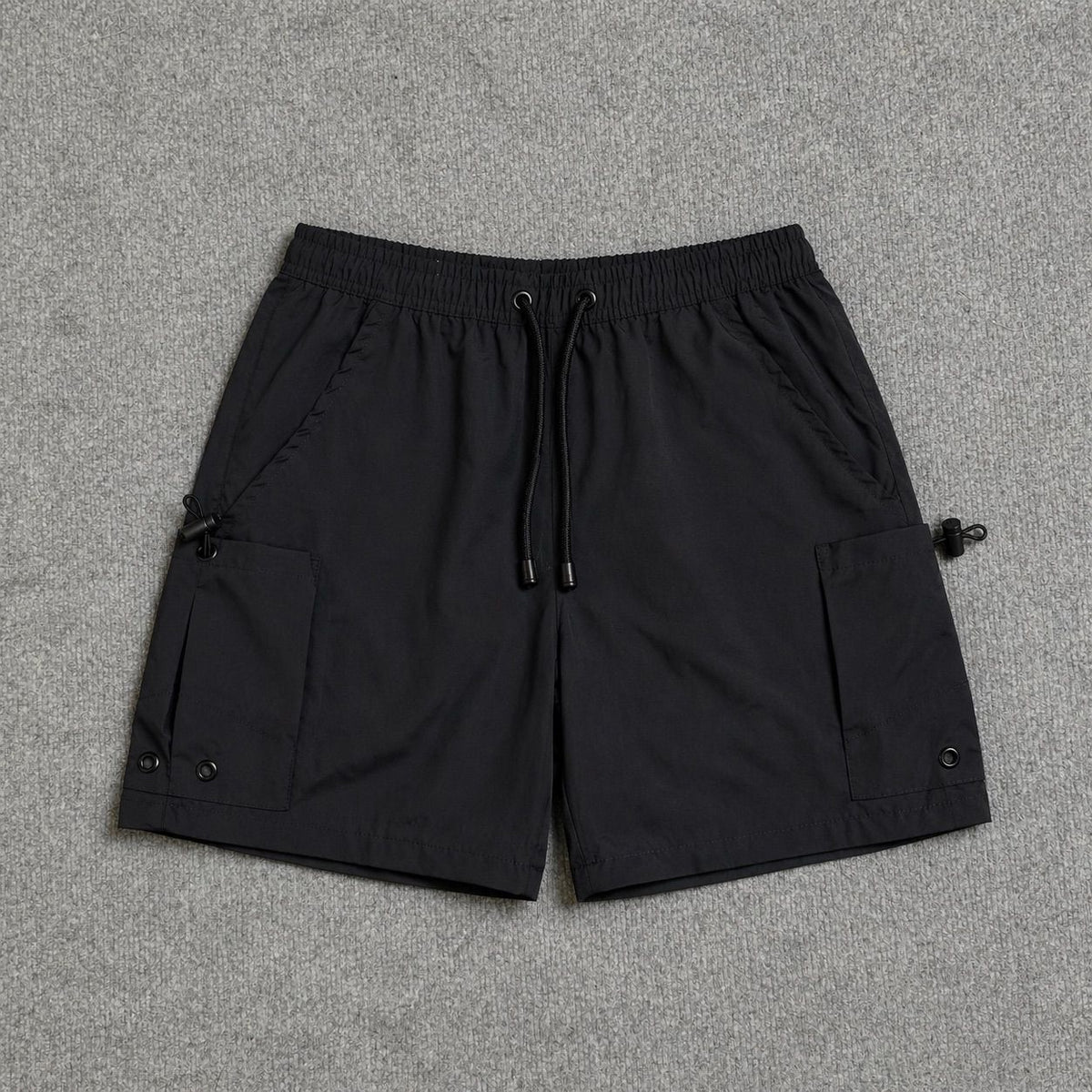 Short Cargo Streetwear Urban com Bolsos Laterais Preto