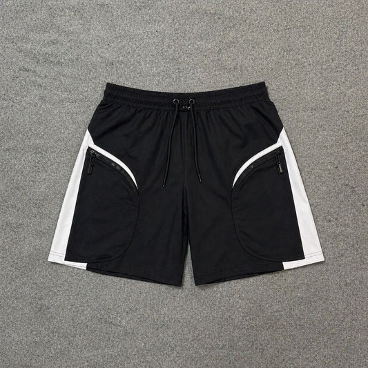Short Premium Cargo com Recortes Tricolor e Bolsos com Zíper