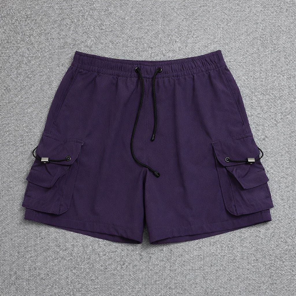 Short Cargo Streetwear Dual Pocket Roxo