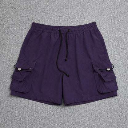 Short Cargo Streetwear Dual Pocket Roxo