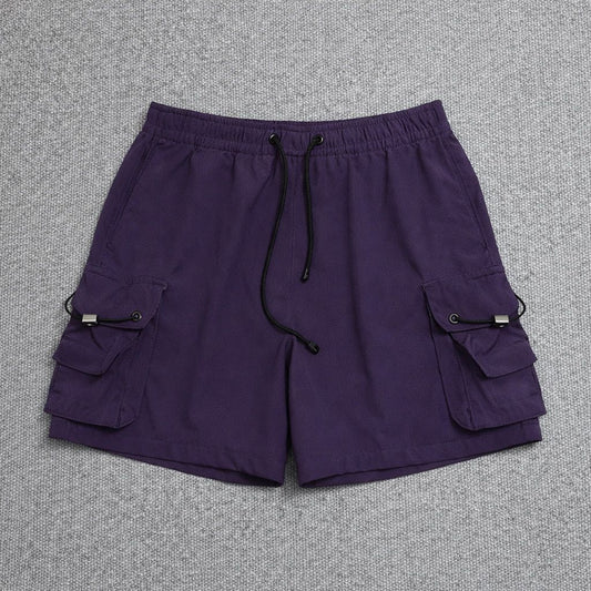Short Cargo Streetwear Dual Pocket Roxo