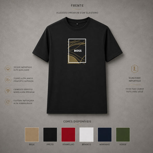 Camisa Importada Pima Boss Golden Lines — frente