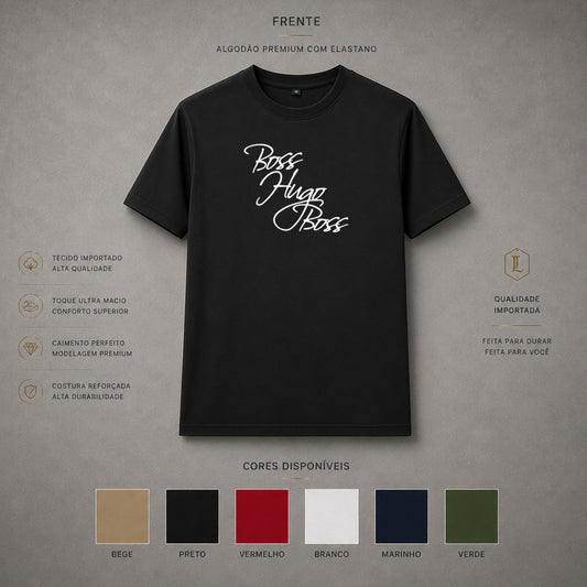 Camisa Importada Pima Boss Signature Script — frente