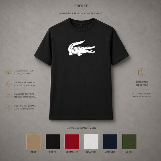 Camisa Importada Pima Lacoste Croc Logo — frente