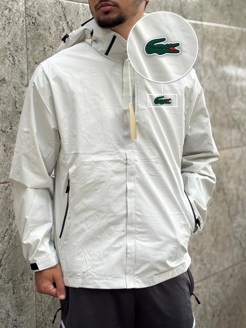 Casaco Corta Vento Impermeavel Imper Motor 2026 Off com patch Lacoste Sp