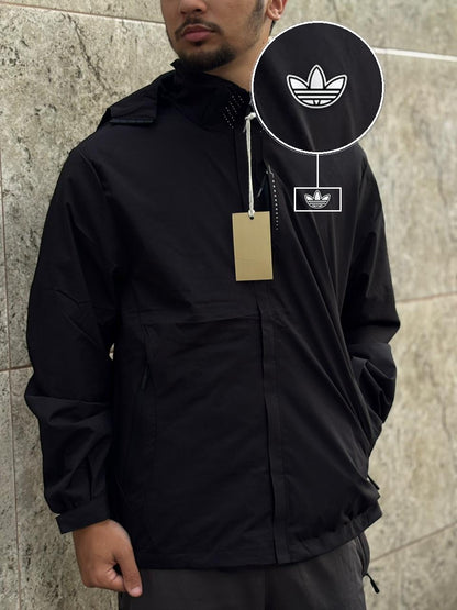 Casaco Corta Vento Impermeavel Imper Motor 2026 Preto com patch Adidas P B
