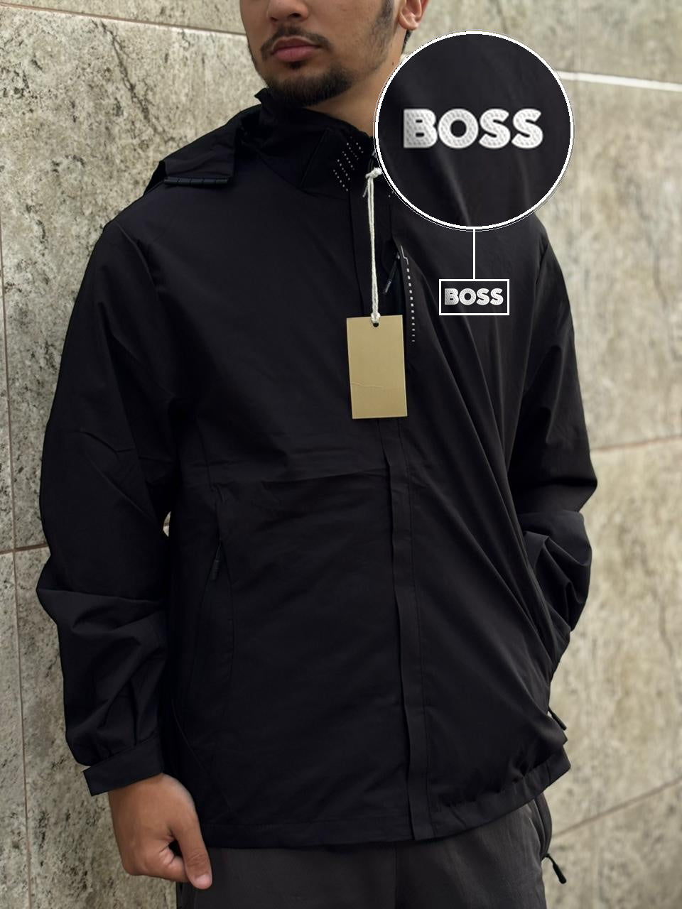 Casaco Corta Vento Impermeavel Imper Motor 2026 Preto com patch Boss Sp Branco