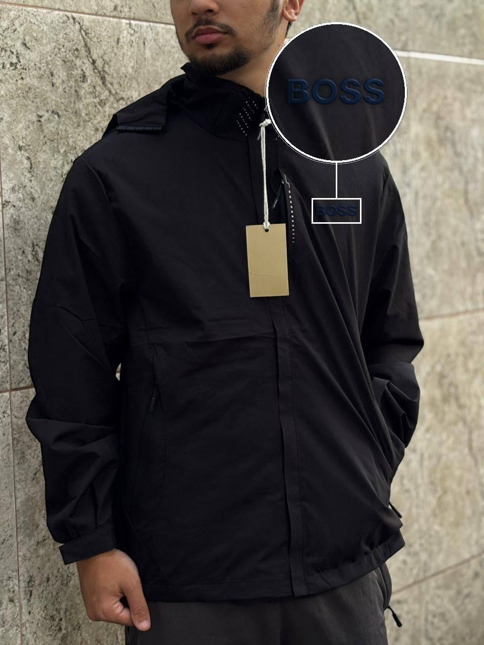 Casaco Corta Vento Impermeavel Imper Motor 2026 Preto com patch Boss Sp Preto