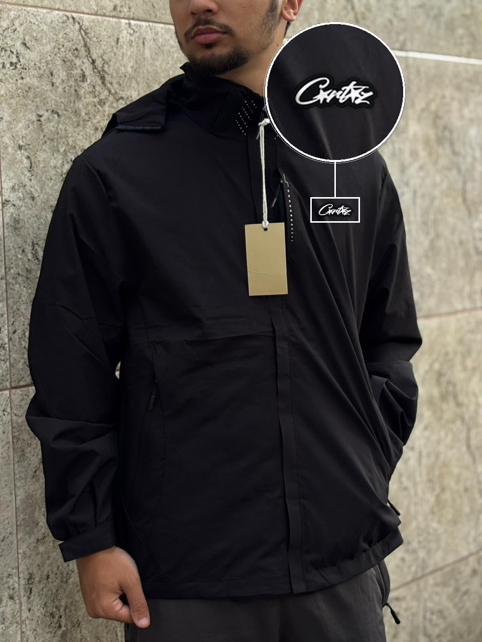 Casaco Corta Vento Impermeavel Imper Motor 2026 Preto com patch Cortez Escrito