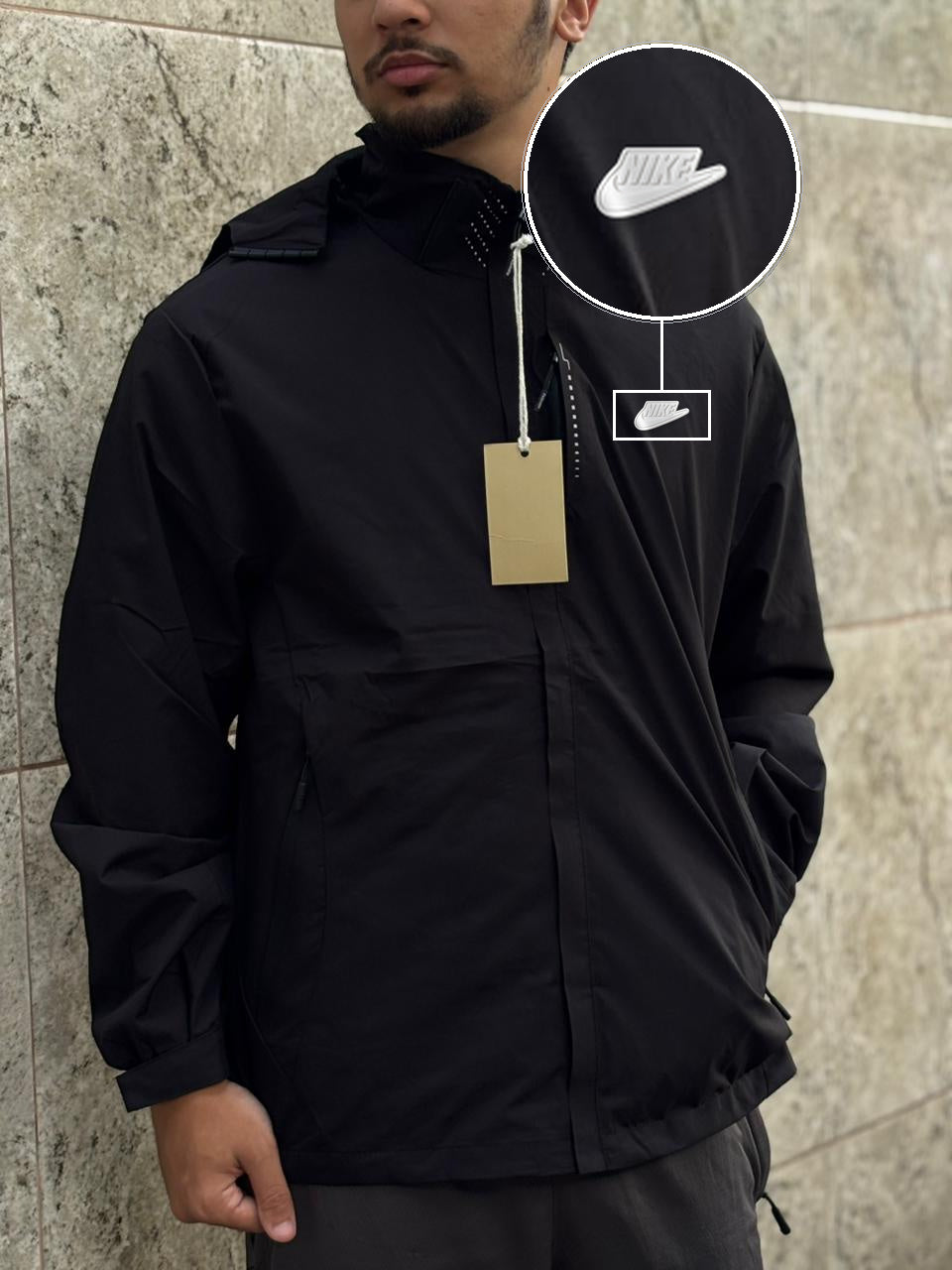 Casaco Corta Vento Impermeavel Imper Motor 2026 Preto com patch Nike Branco