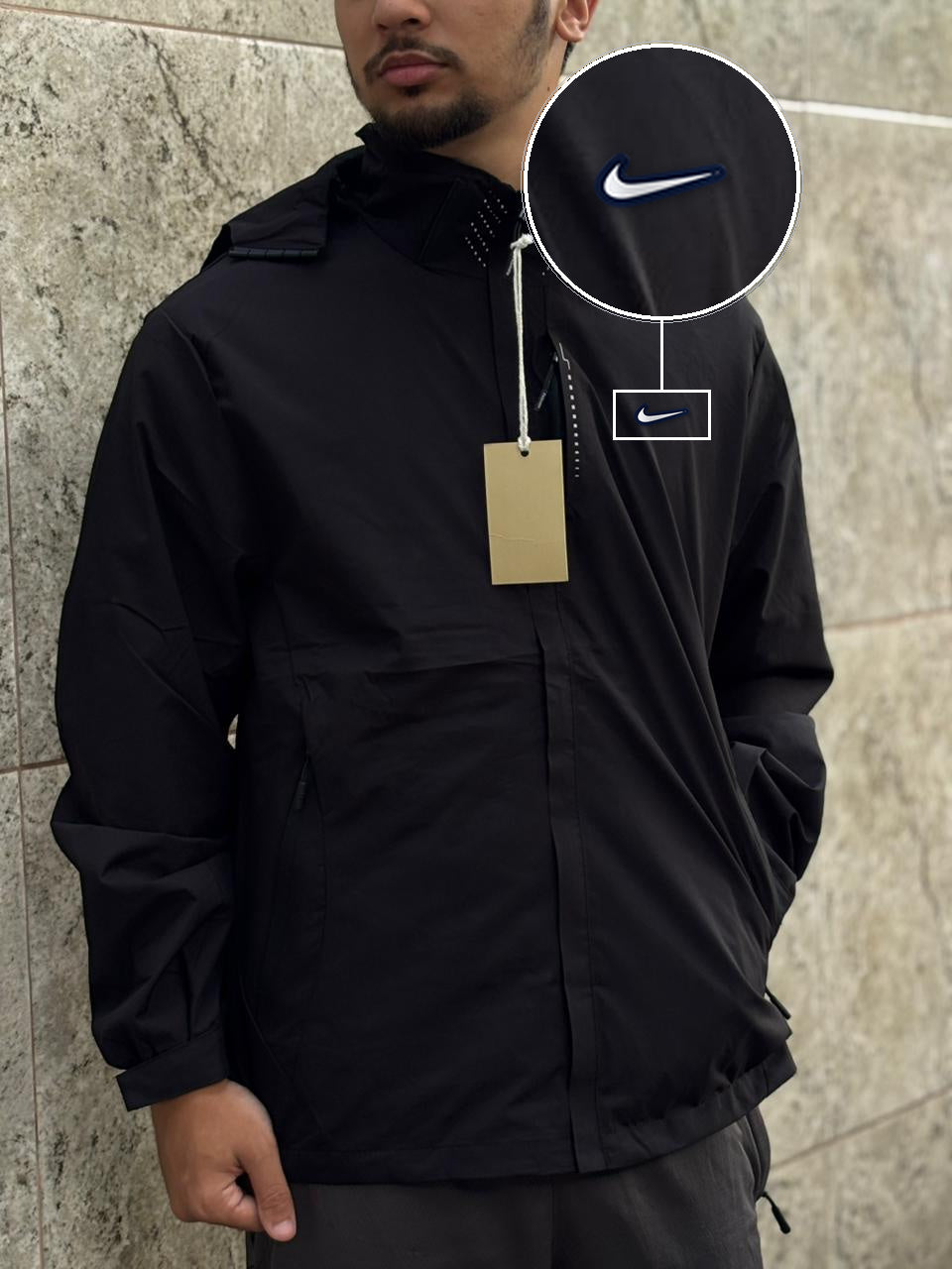 Casaco Corta Vento Impermeavel Imper Motor 2026 Preto com patch Nike Resinado B P