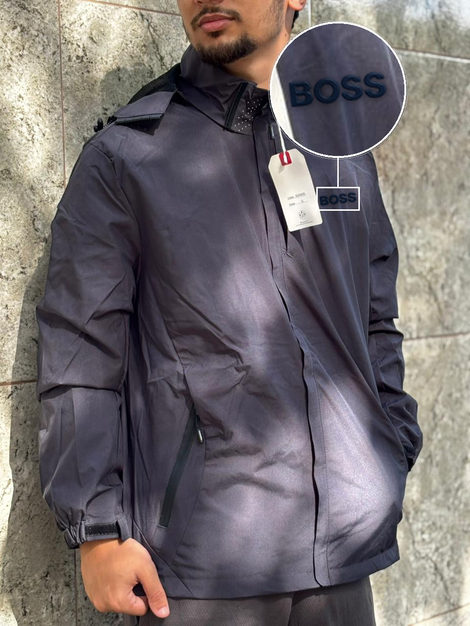 Casaco Corta Vento Impermeavel Storm PRO 2026 Chumbo com patch Boss Sp Preto